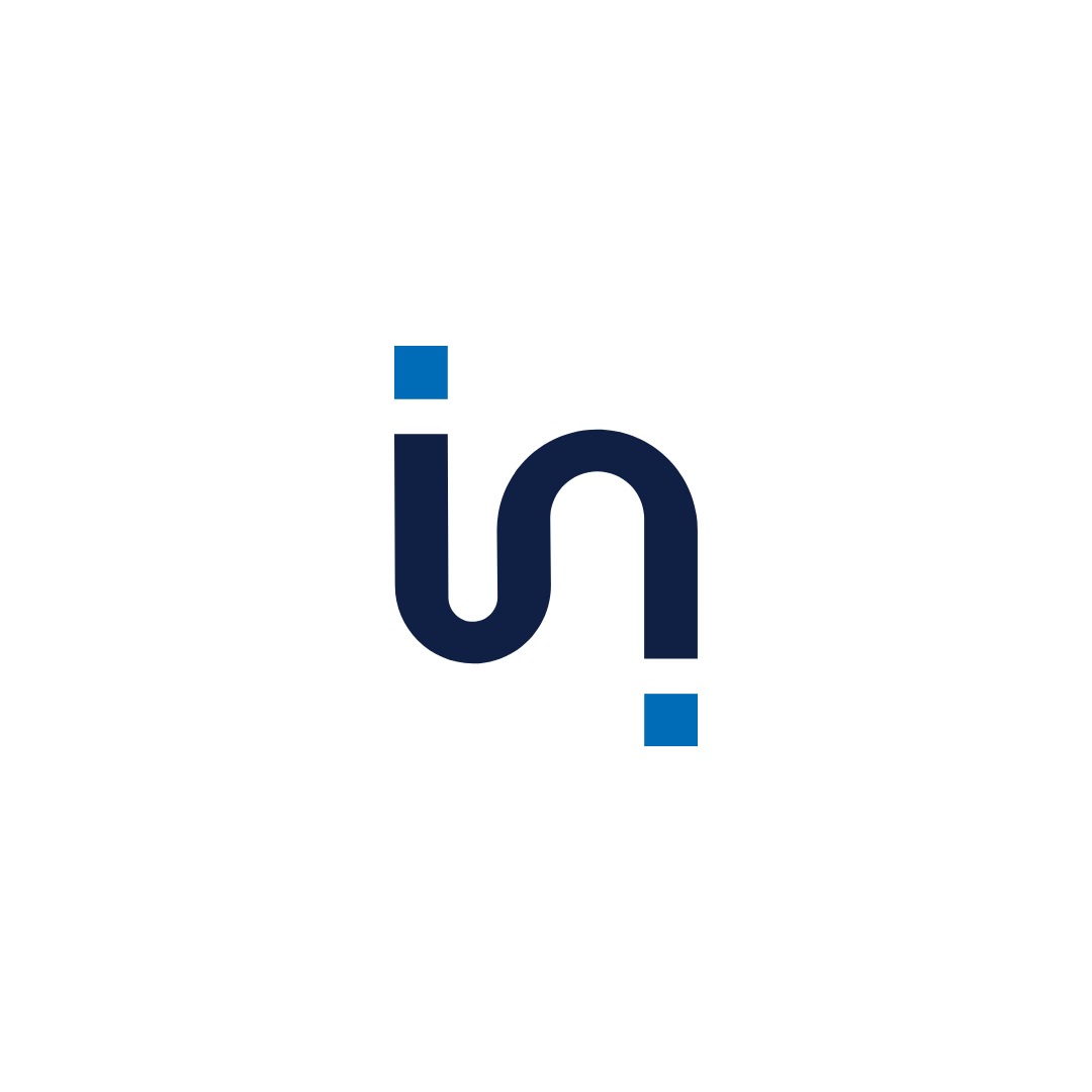 RELINK² symbol in navy and blue on white